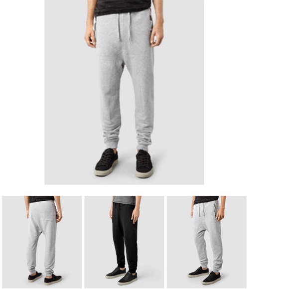 AllSaints Zodiac Cotton Sweat Pants Jogger Drawstring Zip Pocket Pants Harem Tan - Picture 12 of 16